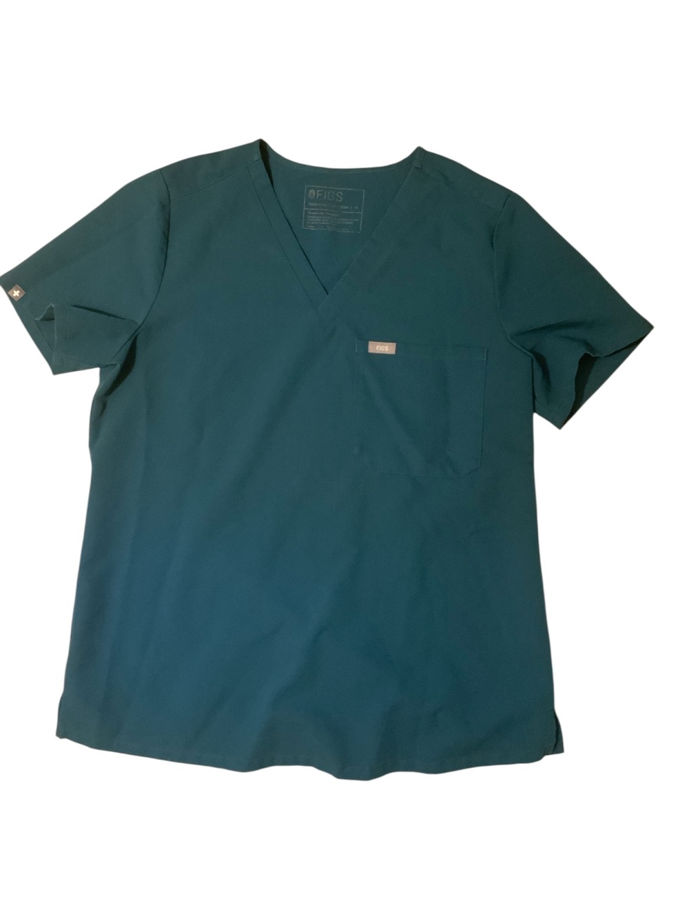 Figs Catarina Scrub Top - carribean blue - Size Medium